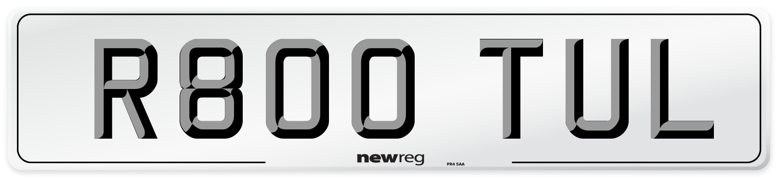 R800 TUL Number Plate from New Reg